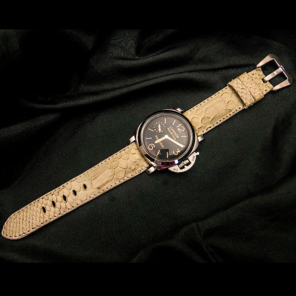 WHITE PYTHON LEATHER STRAP