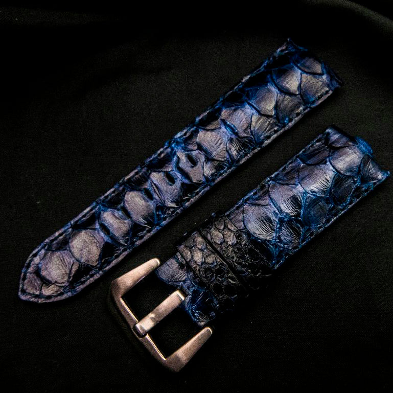 BLUE PYTHON LEATHER STRAP