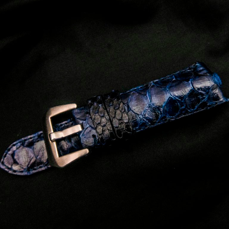 BLUE PYTHON LEATHER STRAP