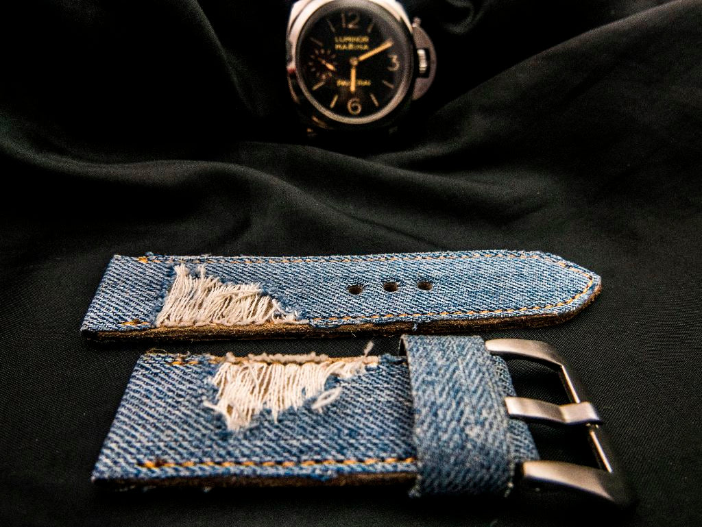 BLUE DENIM LEATHER STRAP - Lac Crado 