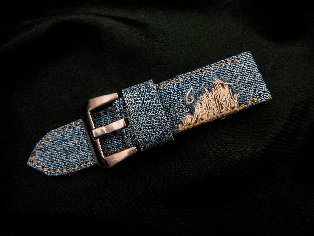 BLUE DENIM LEATHER STRAP - Lac Crado 
