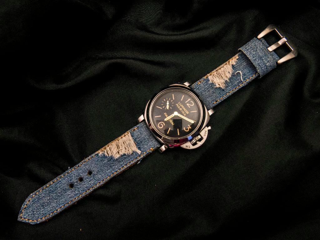 BLUE DENIM LEATHER STRAP - Lac Crado 