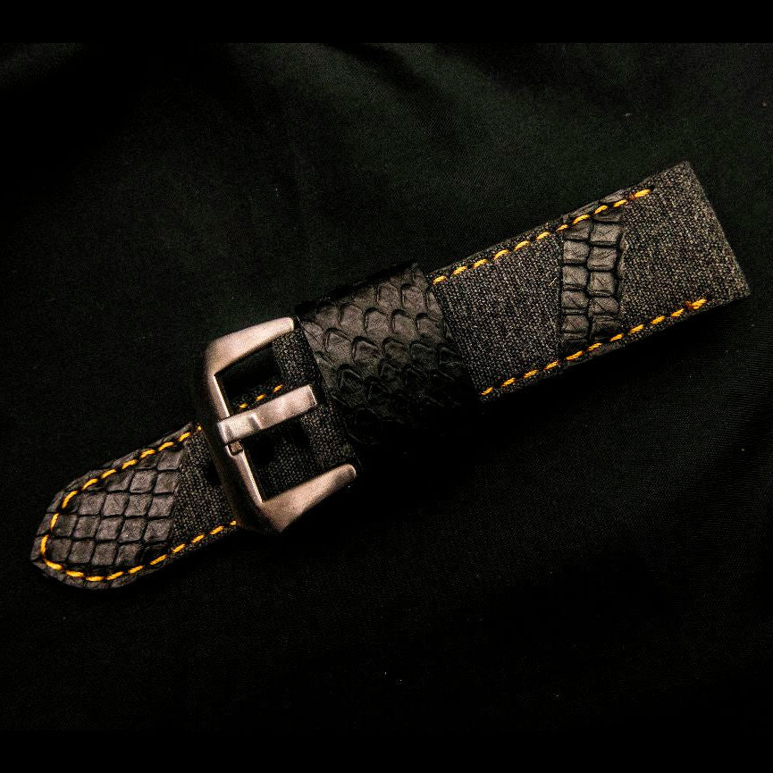 BLACK DENIM LEATHER STRAP