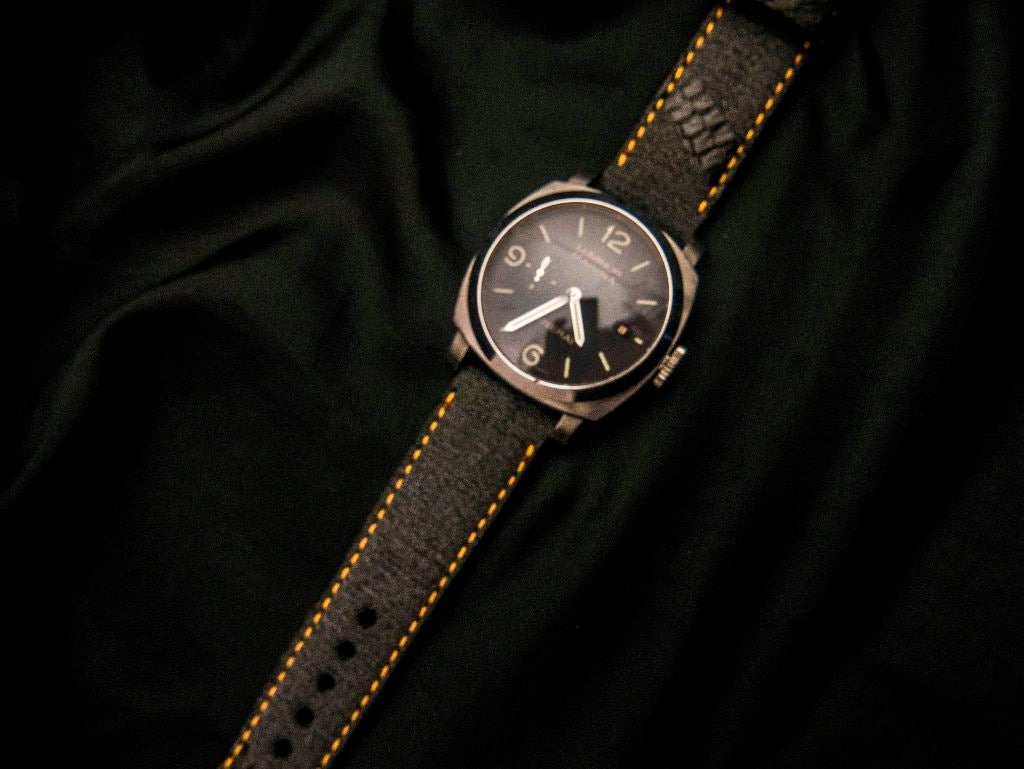 BLACK DENIM LEATHER STRAP - Lac Crado 