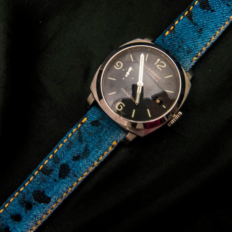 BLUE DENIM LEATHER STRAP