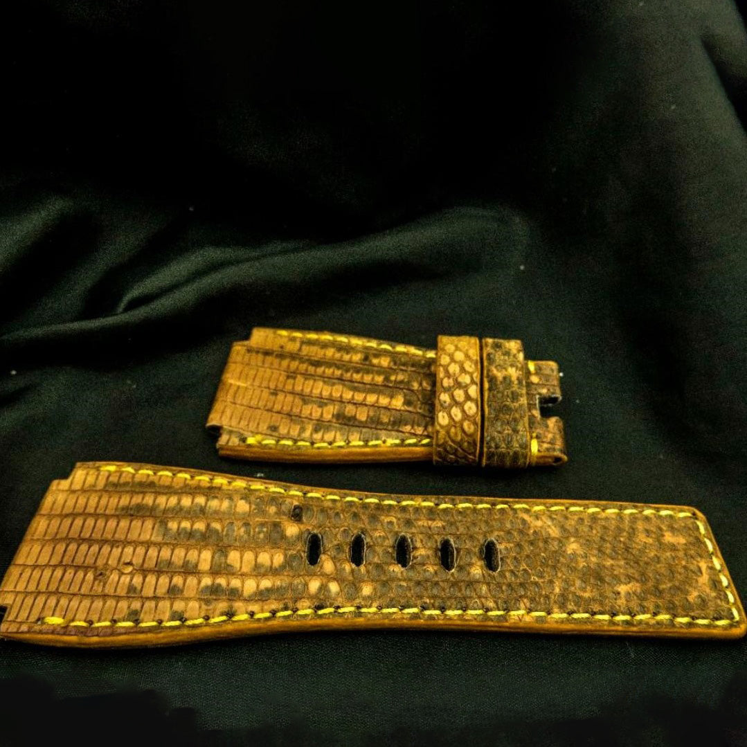 YELLOW LIZARD LEATHER STRAP