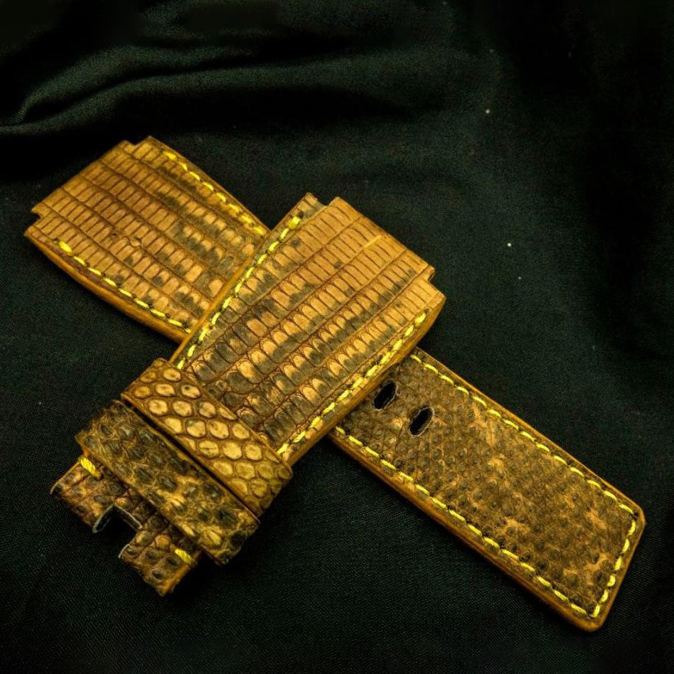 YELLOW LIZARD LEATHER STRAP