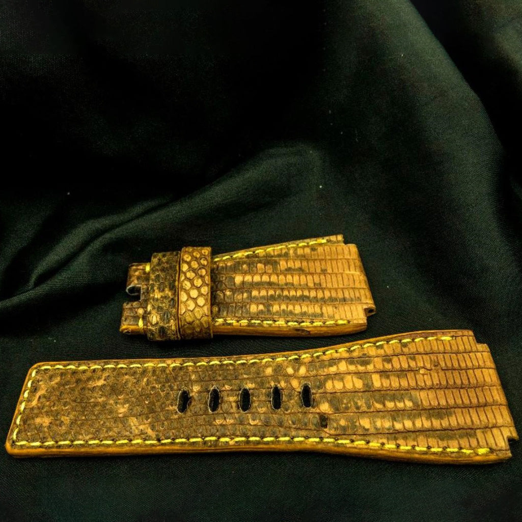 YELLOW LIZARD LEATHER STRAP