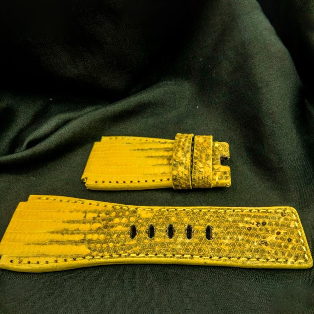 YELLOW LIZARD LEATHER STRAP