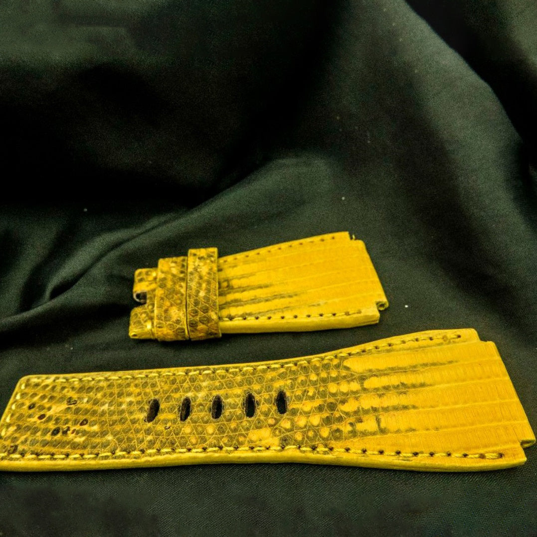 YELLOW LIZARD LEATHER STRAP
