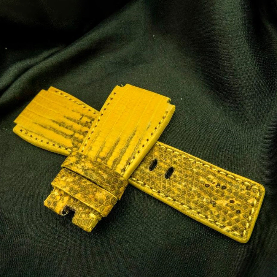 YELLOW LIZARD LEATHER STRAP