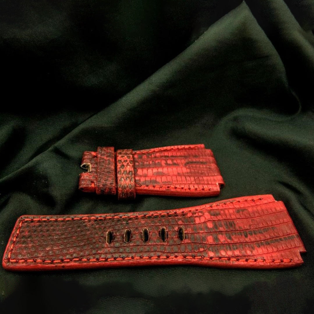 RED LIZARD LEATHER STRAP