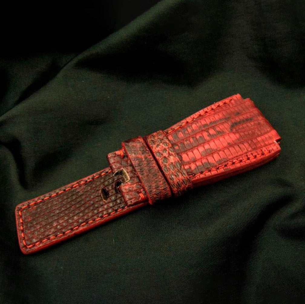 RED LIZARD LEATHER STRAP