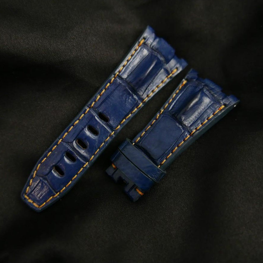 BLUE CROCODILE HORNBACK LEATHER STRAP