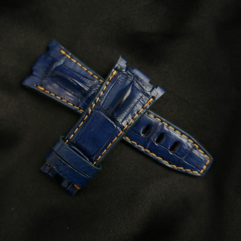 BLUE CROCODILE HORNBACK LEATHER STRAP