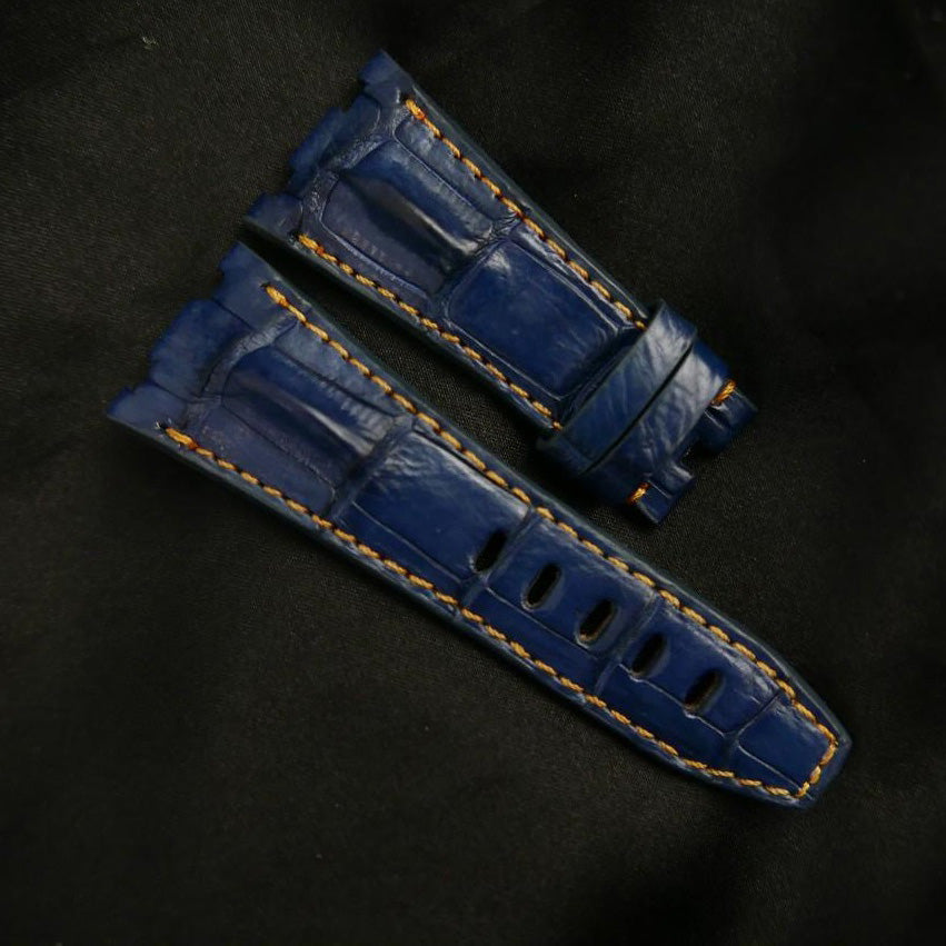 BLUE CROCODILE HORNBACK LEATHER STRAP