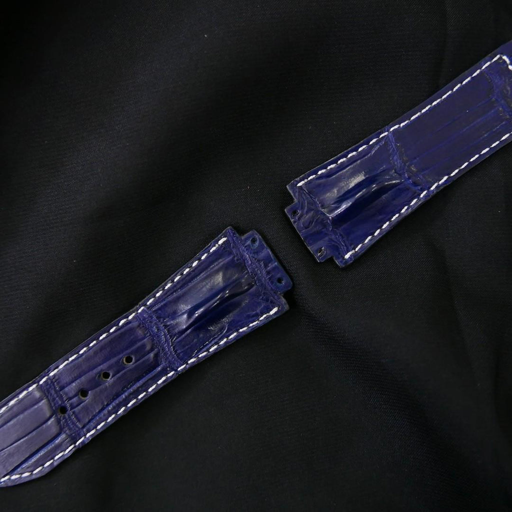 BLUE CROCODILE HORNBACK LEATHER STRAP