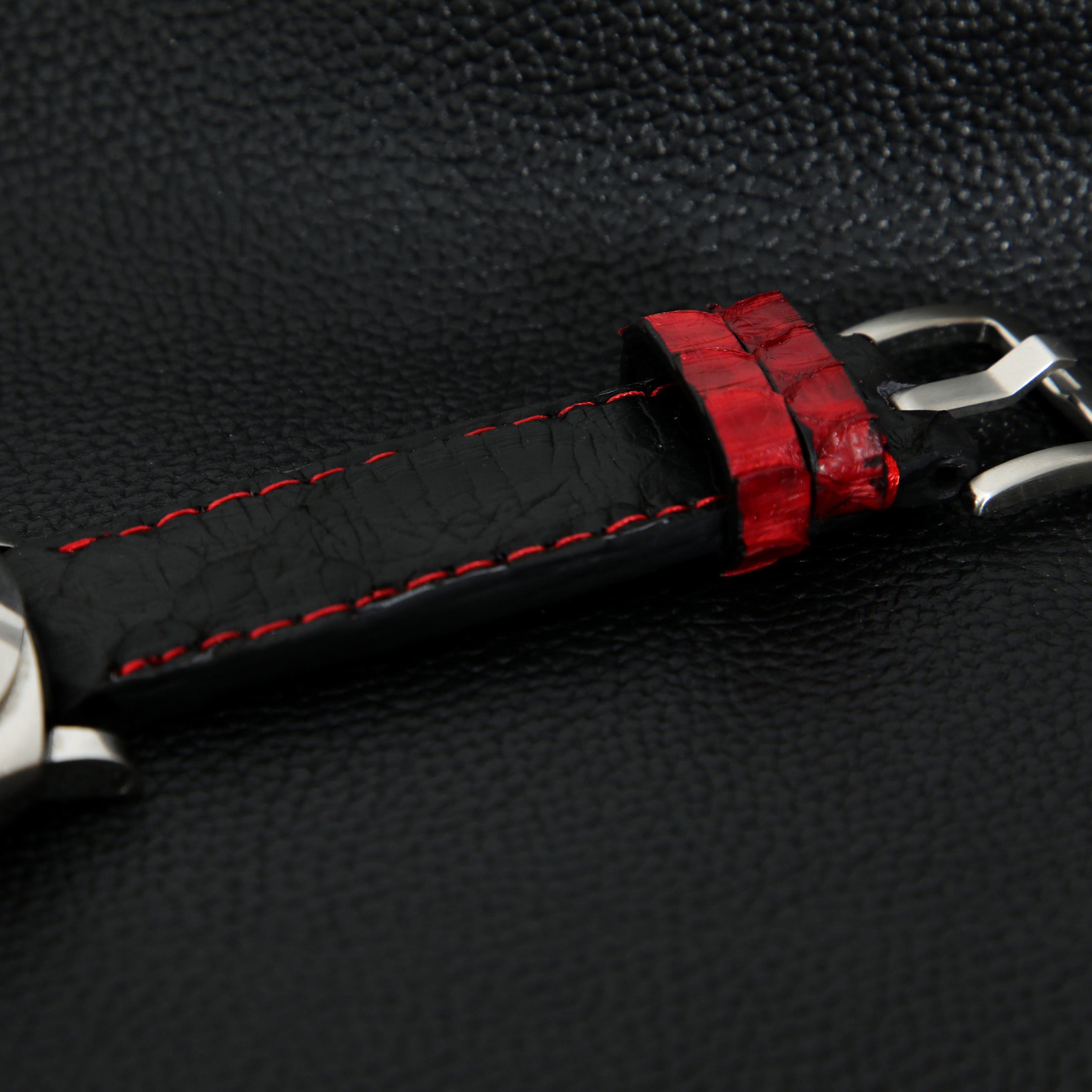 BLACK PYTHON LEATHER STRAP