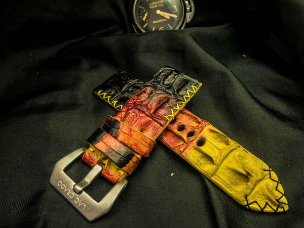 RAINBOW CROCODILE HORNBACK LEATHER STRAP - Lac Crado 
