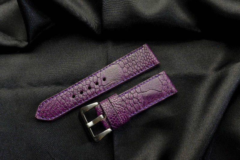 PURPLE OSTRICH LEATHER STRAP - Lac Crado 