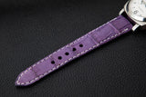 PURPLE CROCODILE BELLY LEATHER STRAP - Lac Crado 