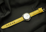 YELLOW CROCODILE BELLY LEATHER STRAP