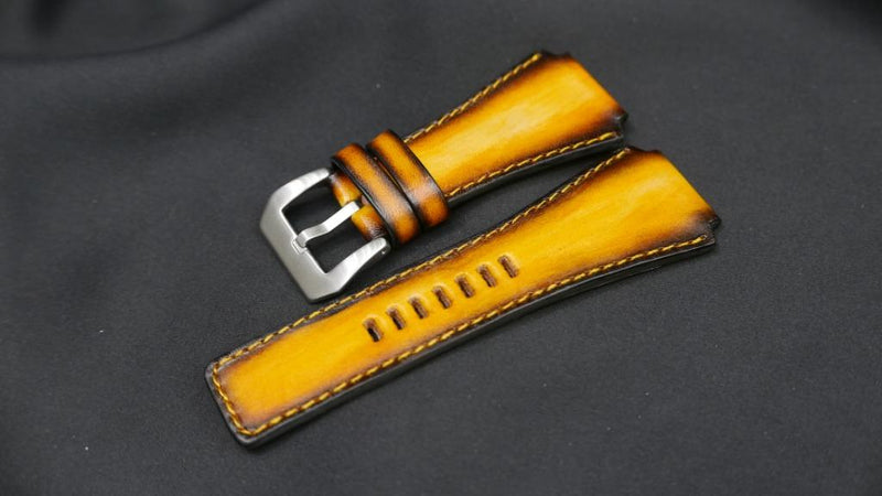 BLACK&YELLOW CALF LEATHER STRAP