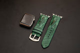 GREEN OSTRICH LEATHER STRAP