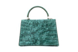 GREEN CROCODILE LEATHER HANDBAG
