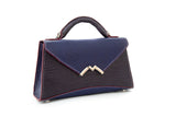 BLUE&PURPLE HANDMADE GENUINE CROCODILE&LIZARD HANDBAG