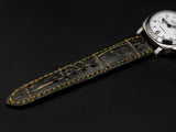 BLACK&GOLD CROCODILE BELLY LEATHER STRAP
