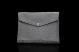 GREY HANDMADE GENUINE CROCODILE LAPTOP SLEEVE