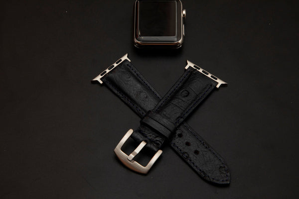 BLACK OSTRICH LEATHER STRAP