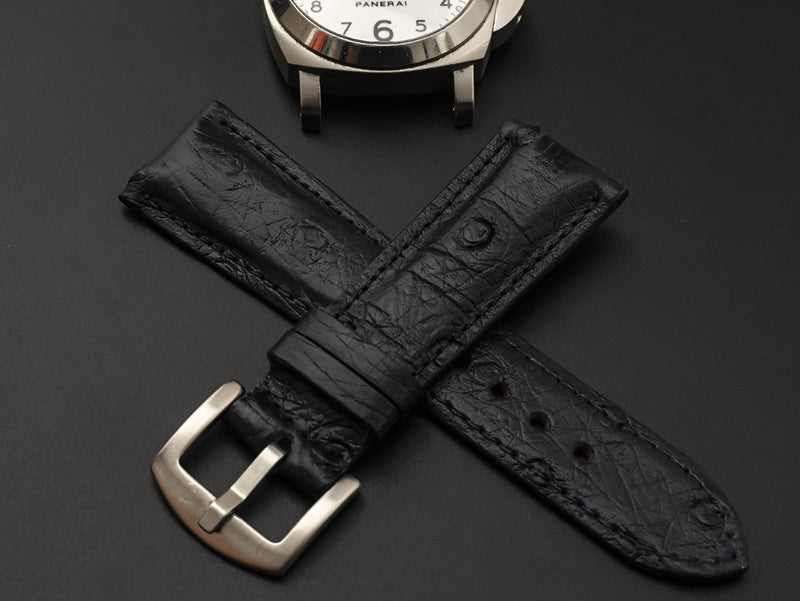 BLACK OSTRICH LEATHER STRAP