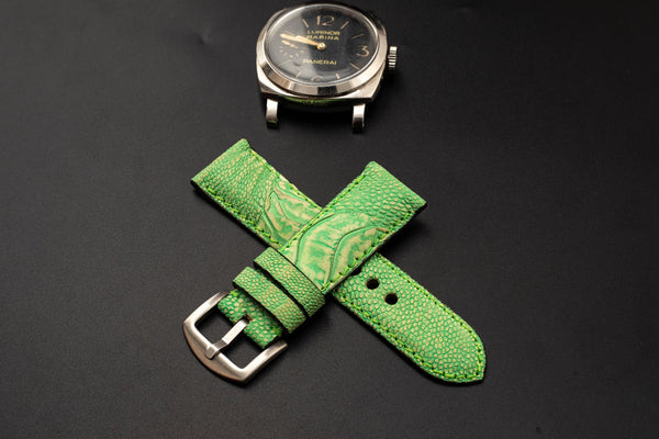 GREEN OSTRICH LEATHER STRAP