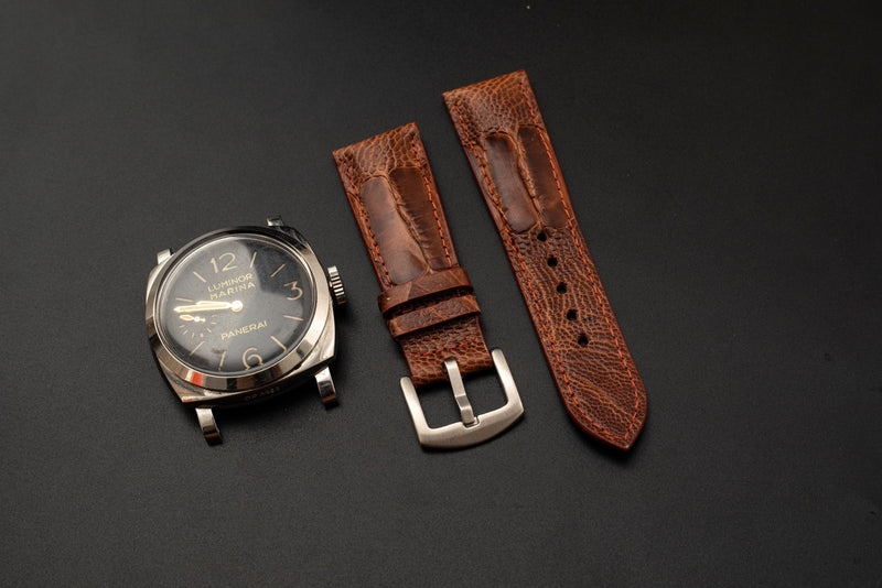 BROWN OSTRICH LEATHER STRAP