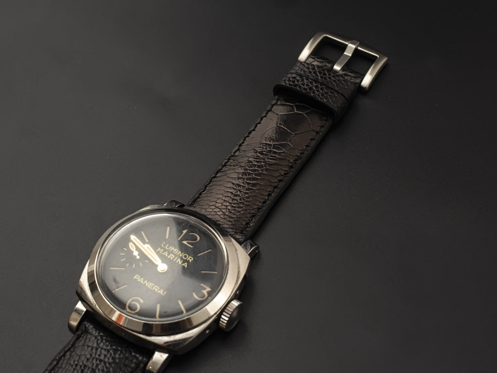 BLACK OSTRICH LEATHER STRAP