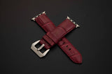 RED CROCODILE BELLY LEATHER STRAP