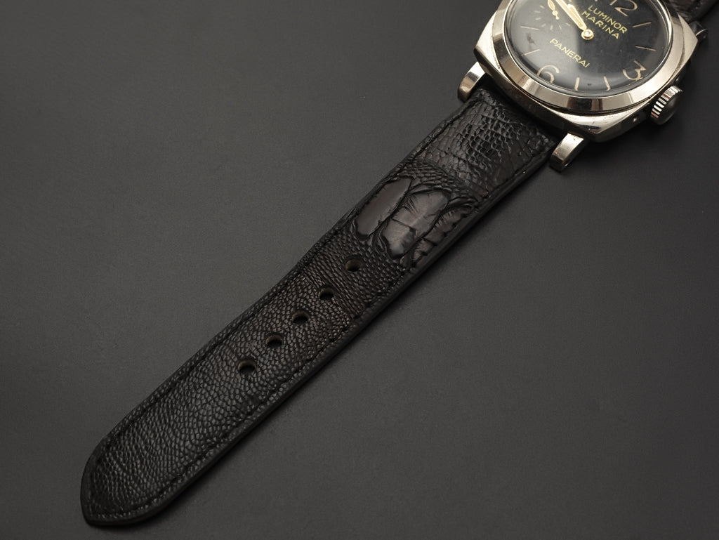 BLACK OSTRICH LEATHER STRAP