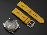 YELLOW CROCODILE HORNBACK LEATHER STRAP