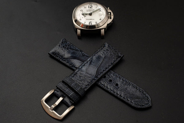 BLUE OSTRICH LEATHER STRAP
