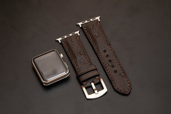 BROWN OSTRICH LEATHER STRAP