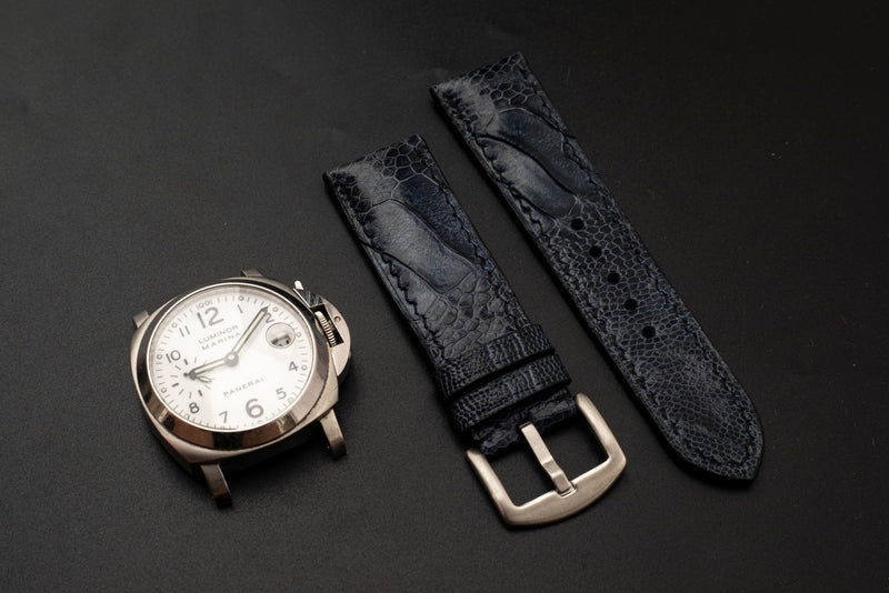 BLUE OSTRICH LEATHER STRAP