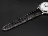 BLACK CROCODILE BELLY LEATHER STRAP - Lac Crado 