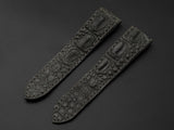 GREY CROCODILE HORNBACK LEATHER STRAP
