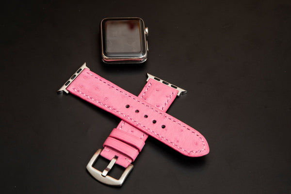 PINK OSTRICH LEATHER STRAP