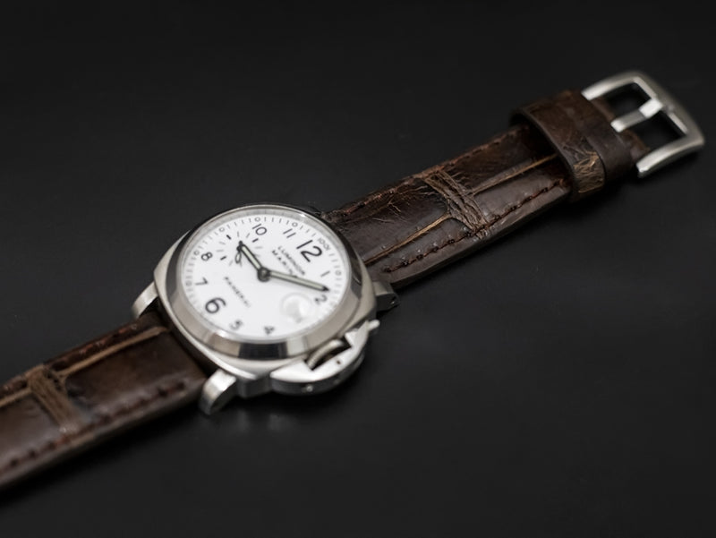 BROWN CROCODILE BELLY LEATHER STRAP