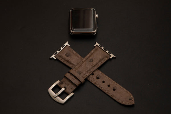 BROWN OSTRICH LEATHER STRAP