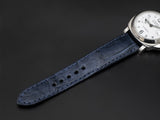 BLUE CROCODILE BELLY LEATHER STRAP