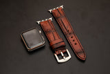 RED&BLACK CROCODILE BELLY LEATHER STRAP